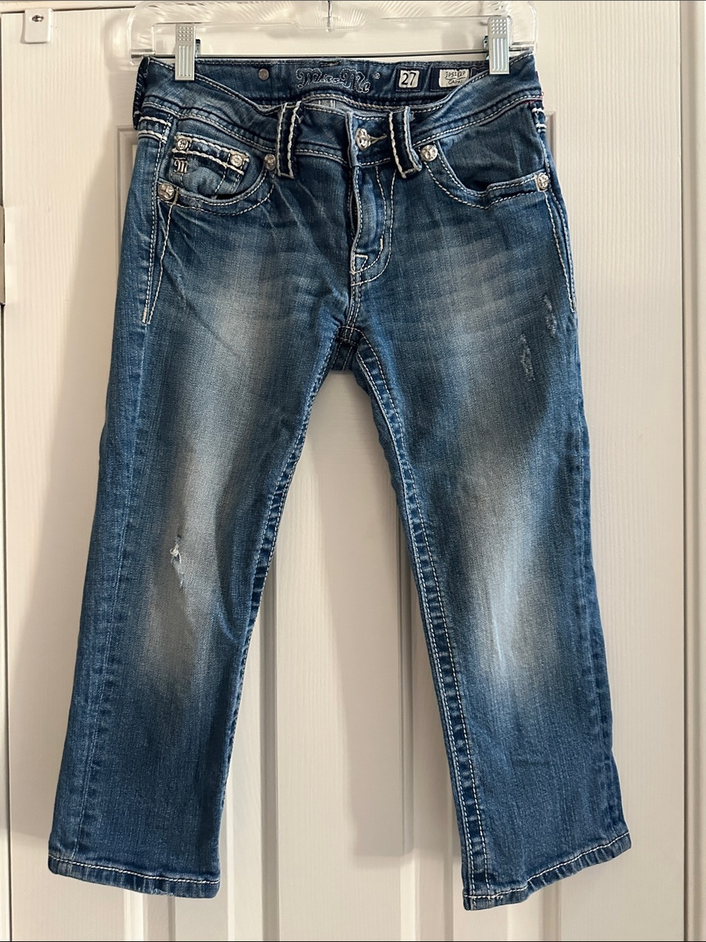Y2K 2000s Miss Me Denim Capris McBling Women’s 27 Low Rise